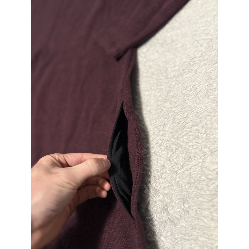 Duluth Trading T-shirt Flannel Dress Womens Large Burgundy Long Sleeve Knit Soft - Picture 6 of 10